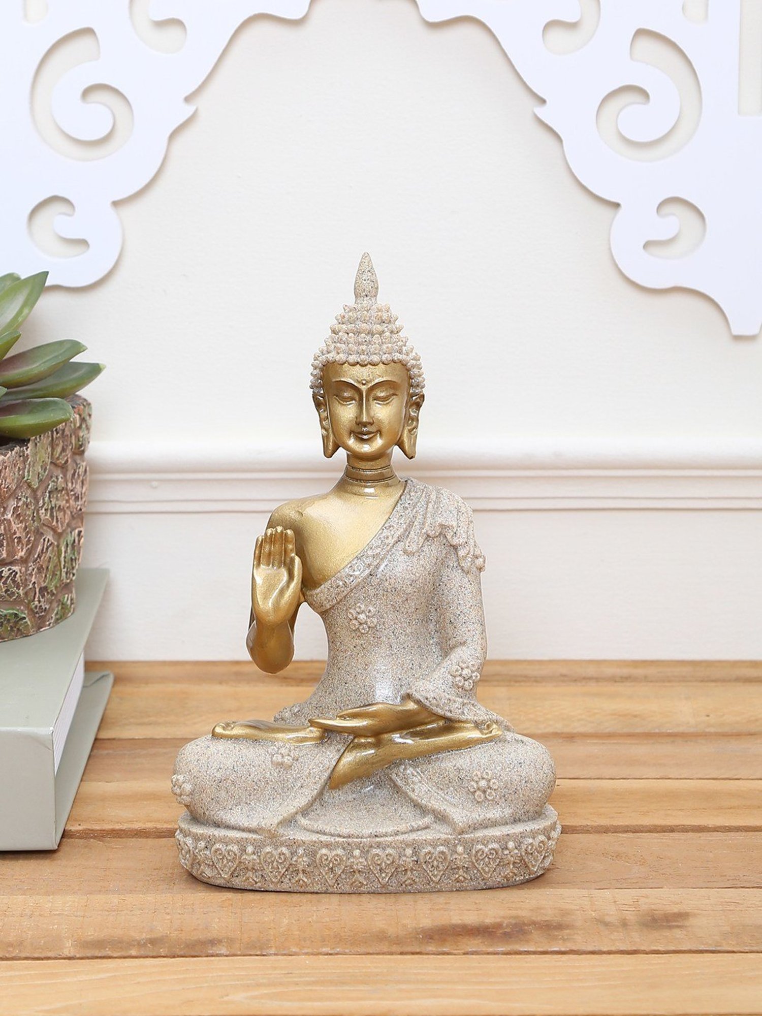 Tayhaa Golden Hue Blessing Buddha Statue