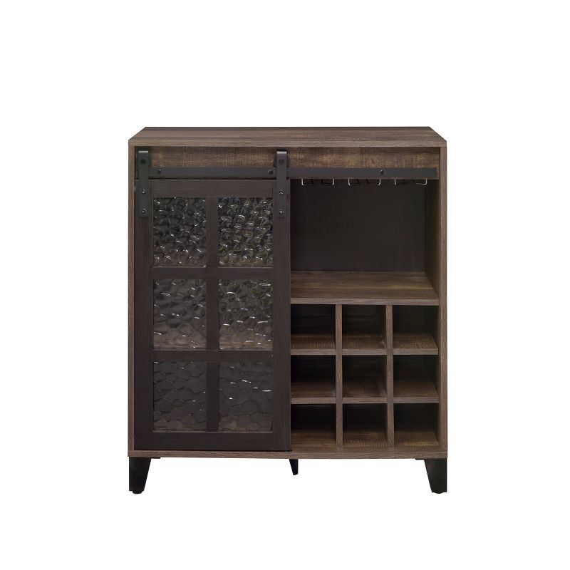 Treju Wine Cabinet Rustic Oak/Black - Acme Furniture