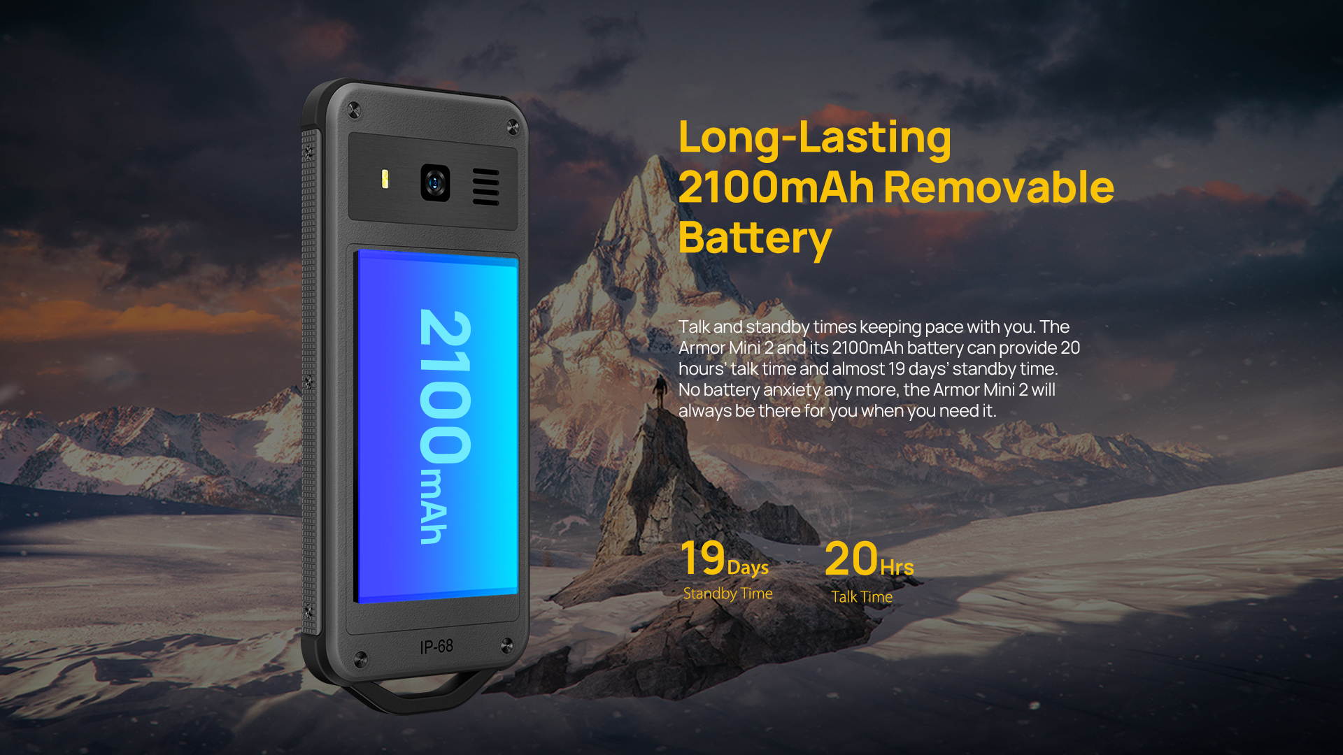 ulefone ARMOR MINI2 Rugged celltphone Unlocked, 32MB RAM + 32MB ROM Cell Phone 2100mAh Battery Support 2G network, feature phone