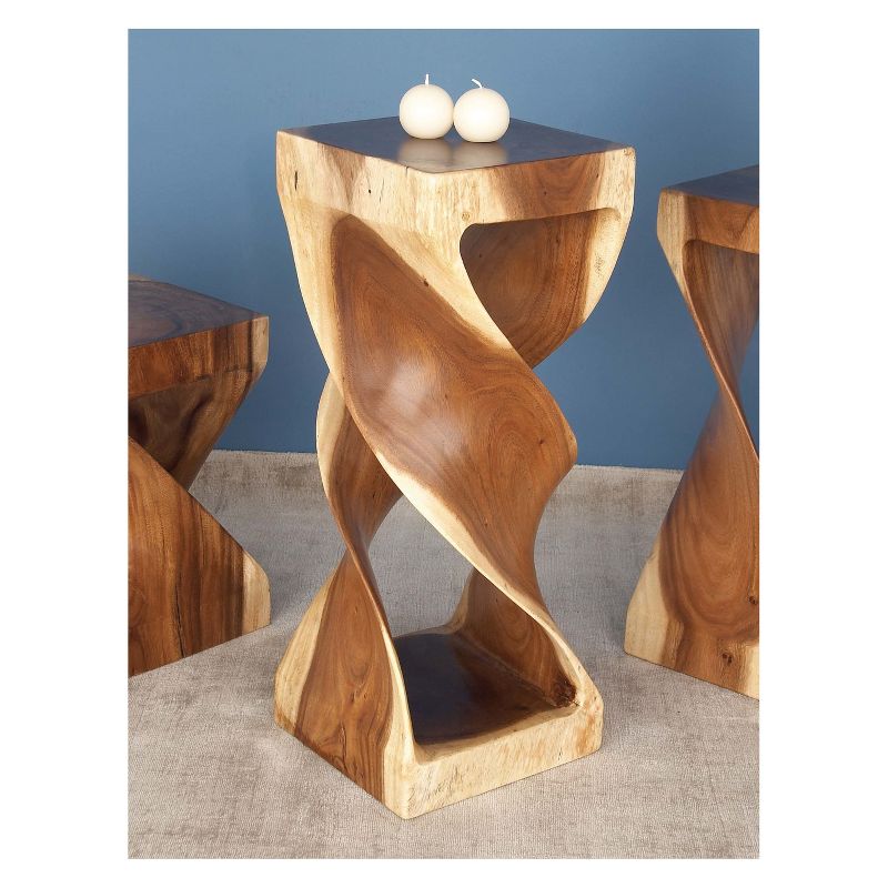 Suar Wood Square Accent Table Brown - Olivia & May