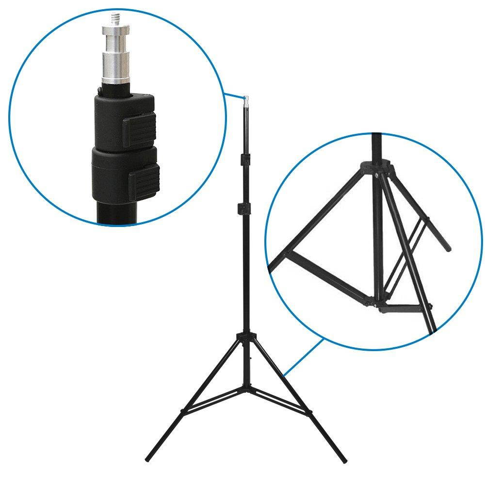 LimoStudio Single Head Photo Bulb Socket with Flash Bracket E26 / E27 Standard Base Size, Flash Lock Button, Umbrella Reflector Insert, Light Stand Tripod, Carry Bag, Photo Studio, AGG2048
