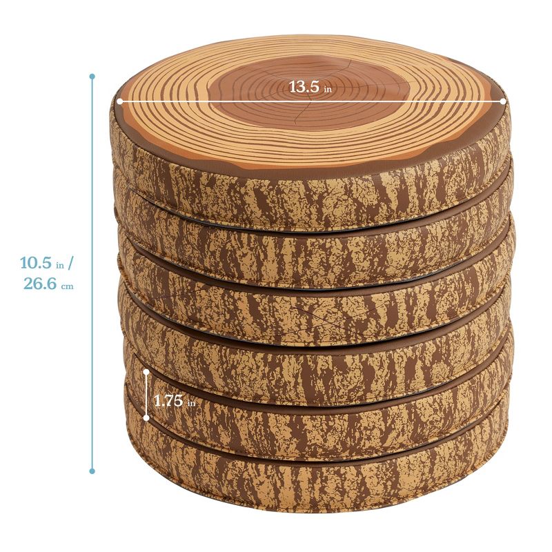 ECR4Kids SoftZone Tree Floor Cushions, Flexible Alternative Classroom Seating for Kids, 6-Pack