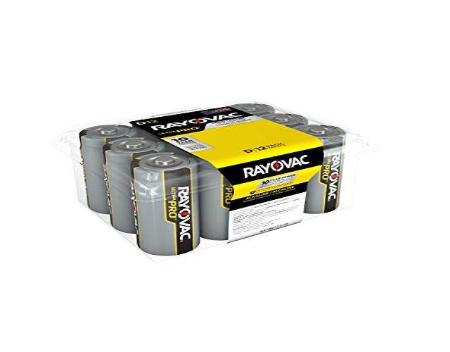 Rayovac UltraPro Alkaline D Batteries, 12-Pack with Recloseable Lid (ALD-12)