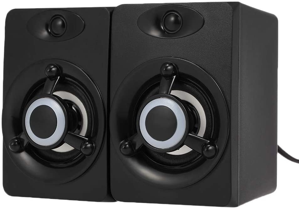 Docooler USB Wired Speaker LED Computer Speaker Bass Stereo Music Player Subwoofer Sound Box for Desktop Laptop Notebook Tablet PC Smart Phone