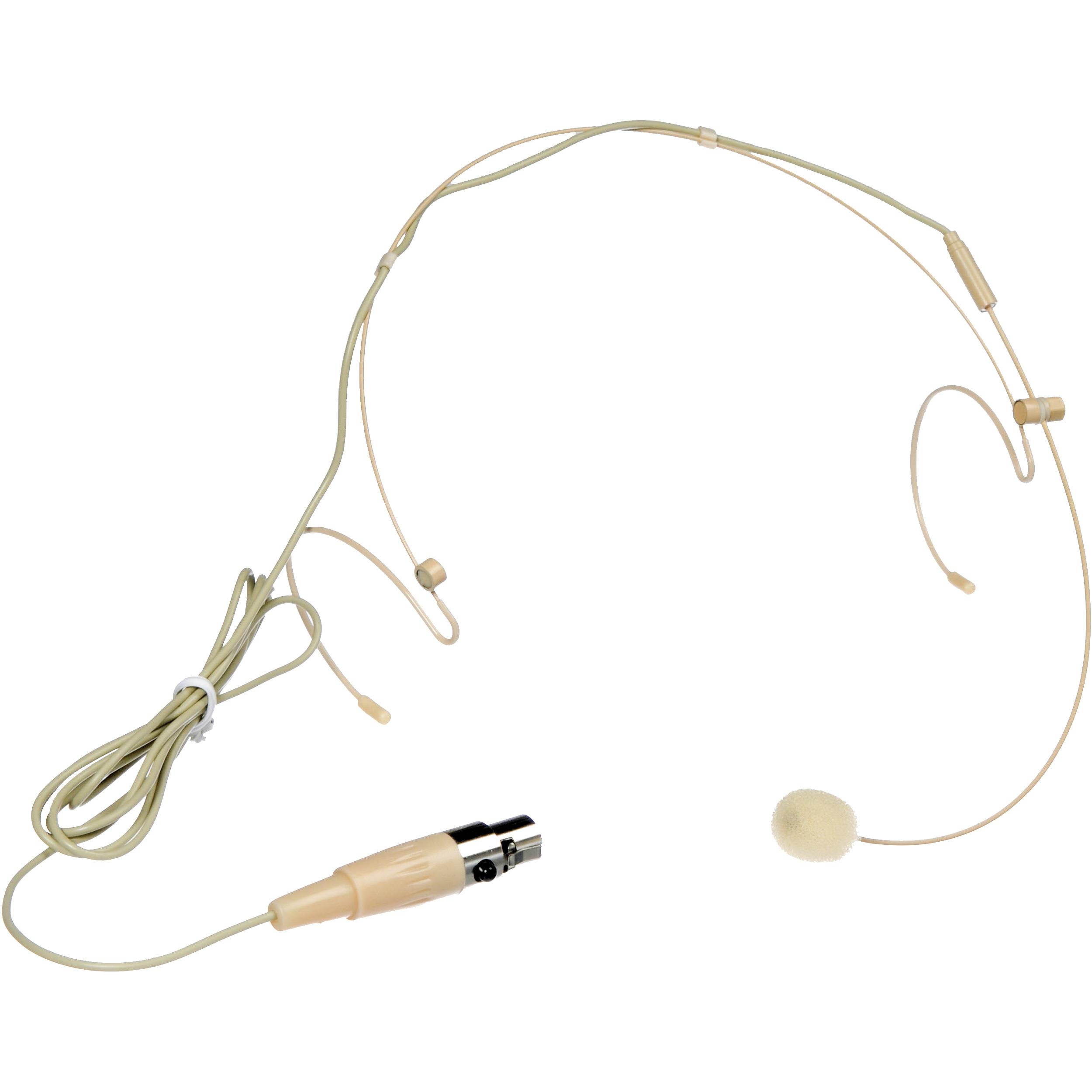 Nady HM-10 Headworn Omnidirectional Microphone _ Lightweight hands-free microphone use for singers, aerobics instructors, teachers etc, Mini-XLR connection, Biege color