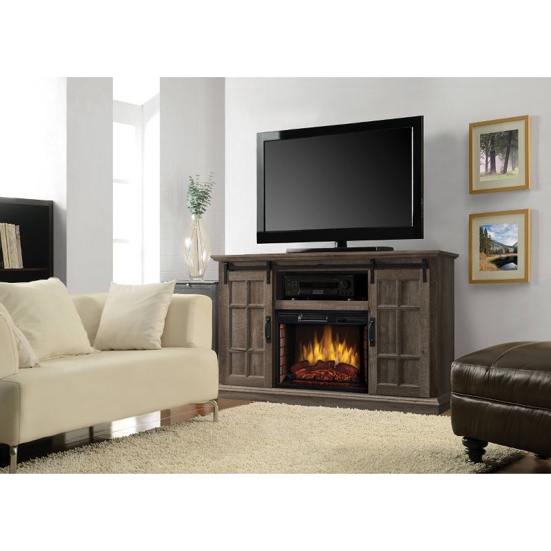55" Colton Infrared Media Electric Fireplace Aged Oak Finish - Muskoka