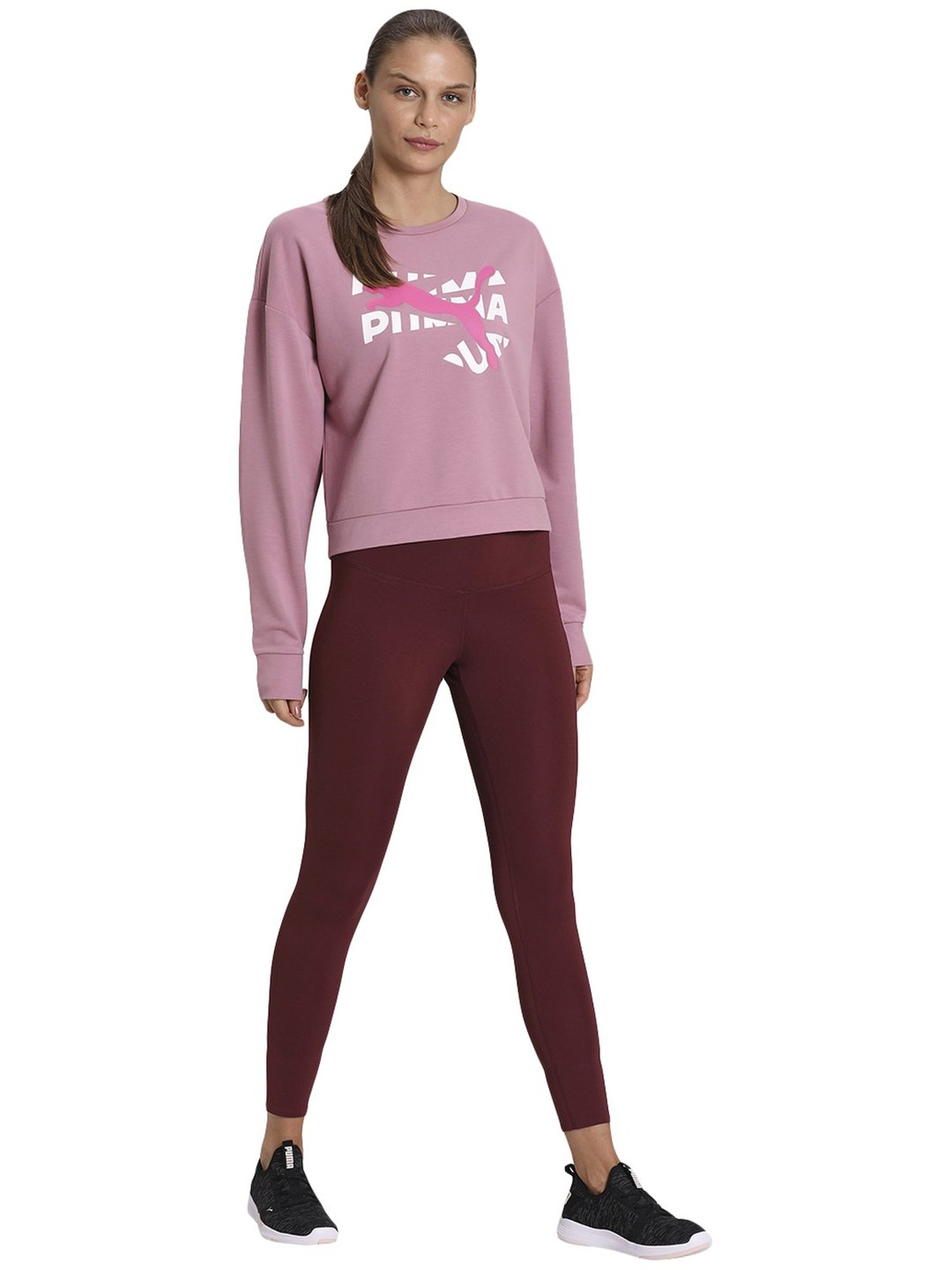 Puma Pink Printed Sports Sweatshirt