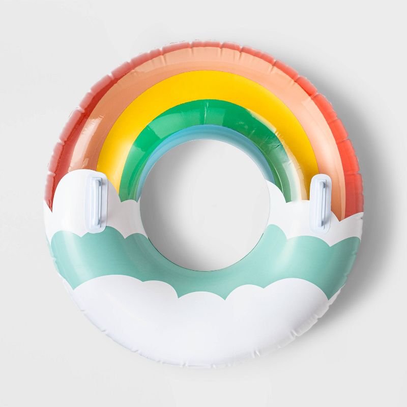 Rainbow Swim Tube 33" Water Float - Sun Squad™