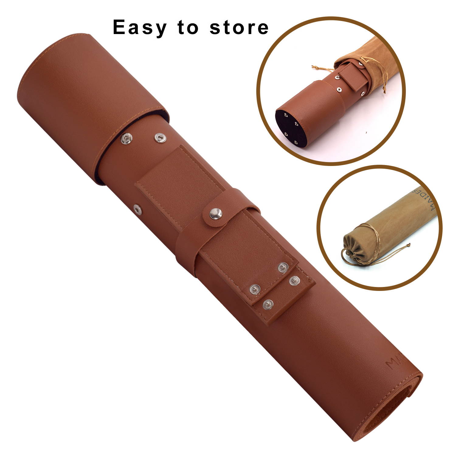 Multifunctional Office Desk Pad, 39.3" x 15.7" Large Extended Waterproof PU Leather Mouse Pad with Penholder and Phone Stands, Dual Use Desk Writing Mat for Office/Home (Brown)