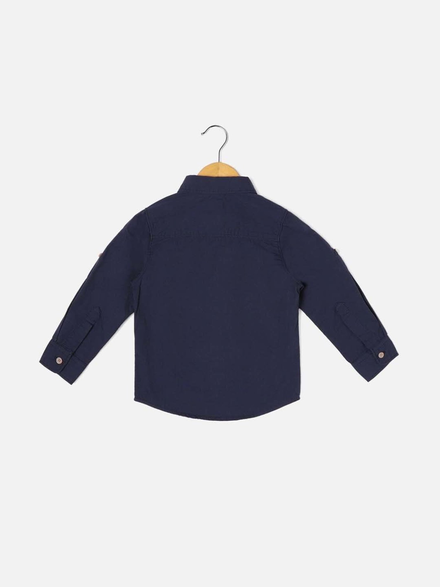 Allen Solly Junior Navy Cotton Logo Full Sleeves Shirt