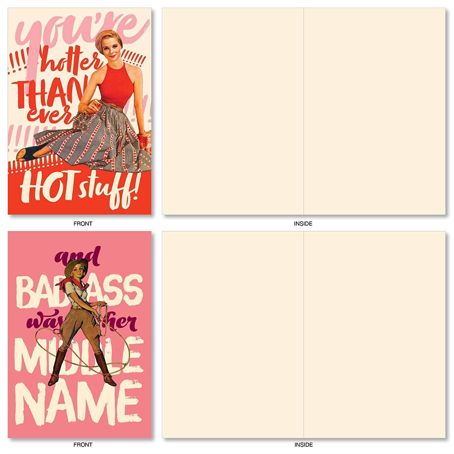 O+D Power Girls': 10 Assorted All Occasions Card Presenting a Gorgeous Women with Inspirational Sayings, with Envelopes (10 Designs, 1 Card Per Design). AC6682OCB-B1x10