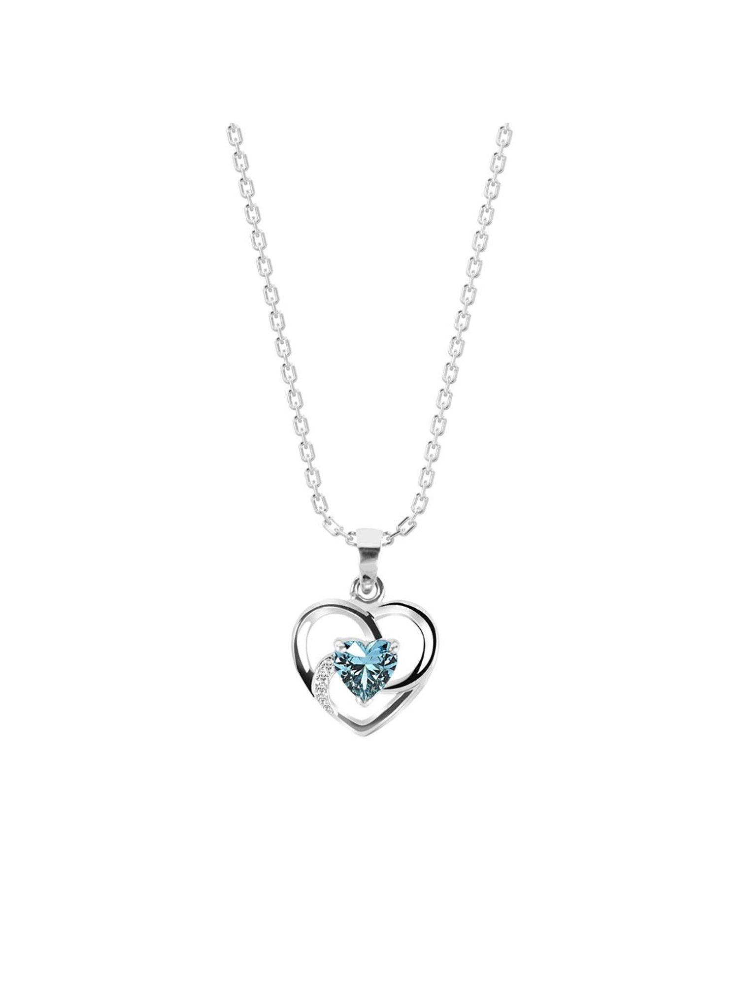 Clara 92.5 Sterling Silver Heart Pendant with Chain for Women