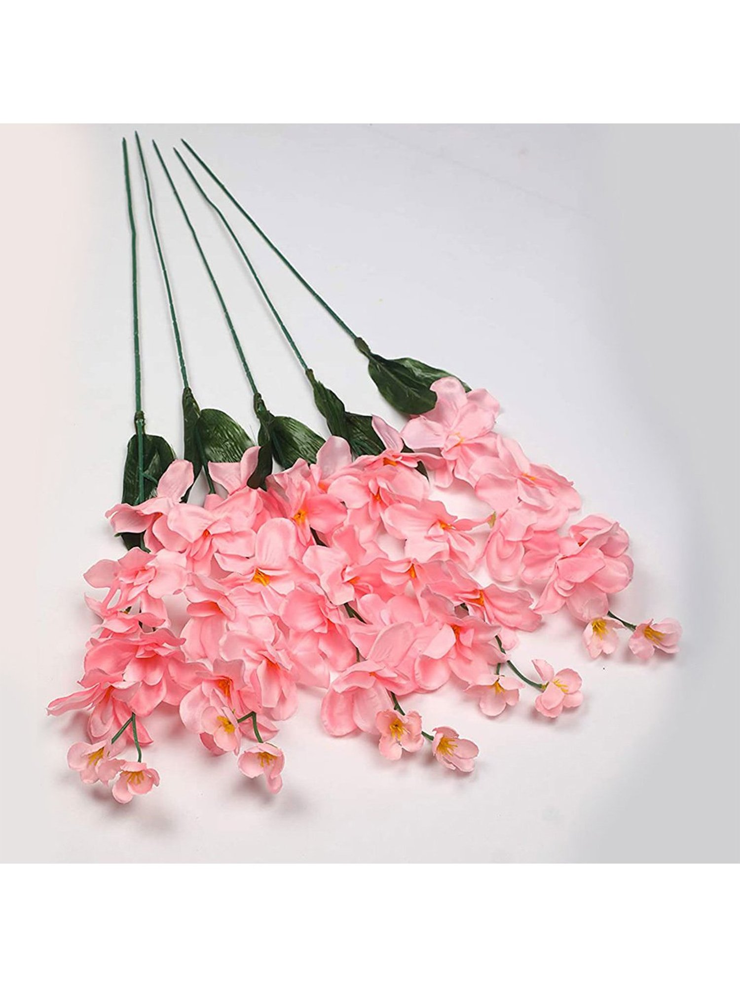 Amflix Pink Artificial Bonsai Orchid Flower Plant Without Pot