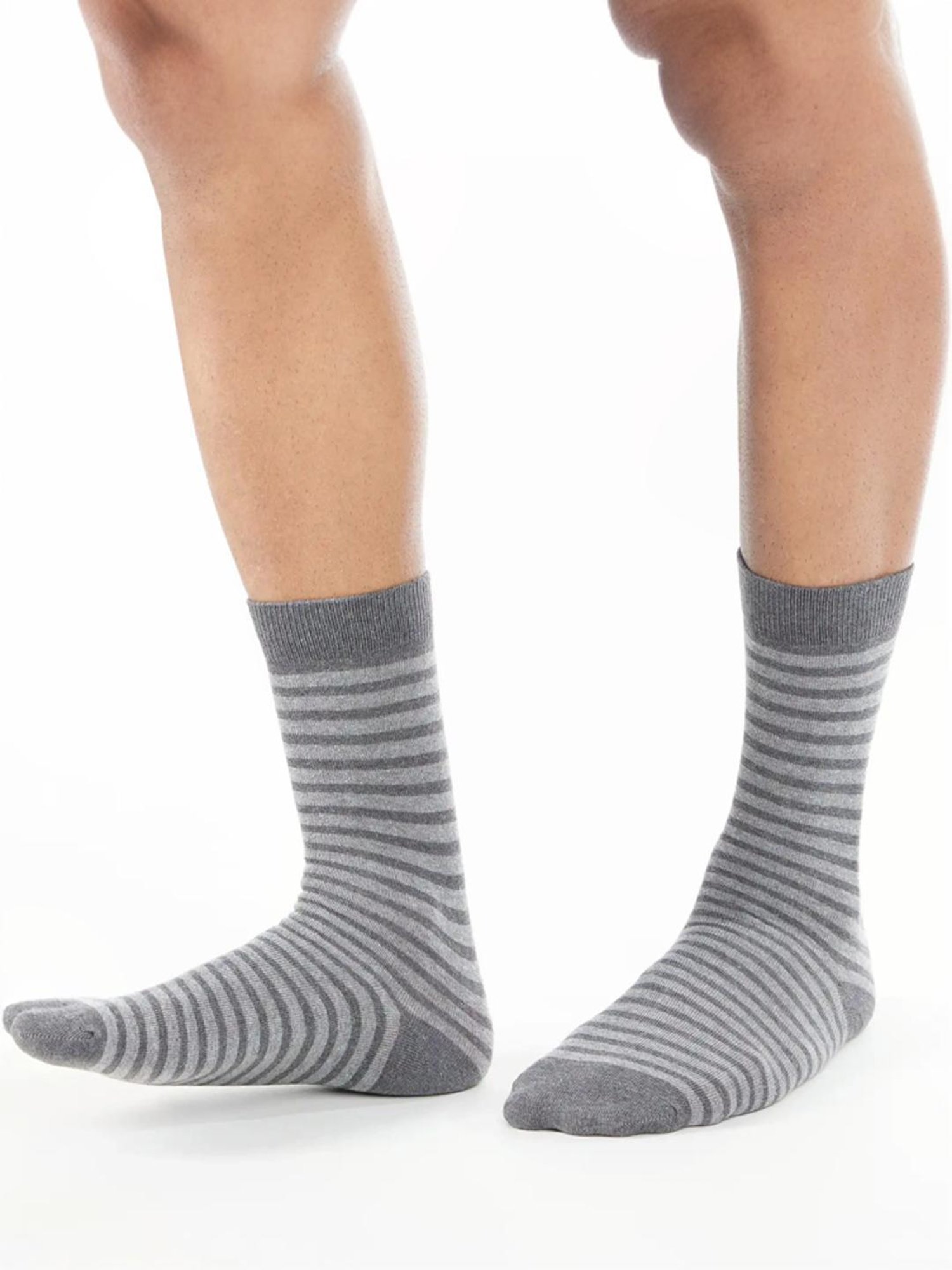 Jockey 7095 Grey Compact Stretch Cotton Crew Length Socks with Stay Fresh Treatment