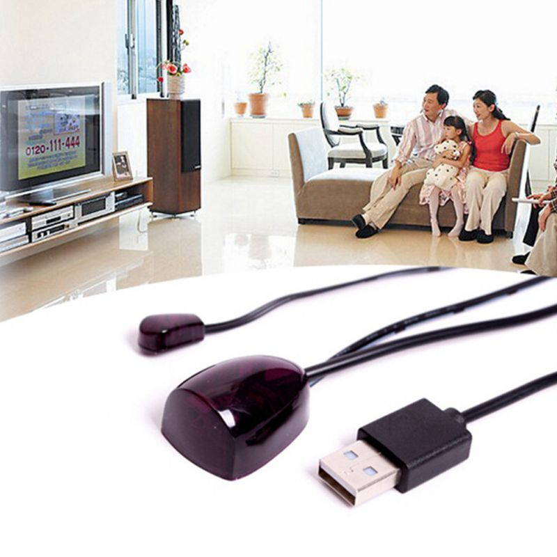 USB Adapter Infrared IR Remote Extender Repeater Receiver Transmitter Black 5V