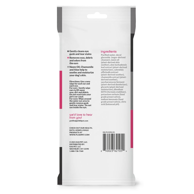 PL360 Eyes and Ears Dog Wipes - 30ct