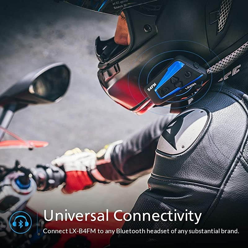 2pcs B4FM Motorcycle Bluetooth Intercom with FM Radio, Helmet Bluetooth Headset With Noise Cancellation Up to 4 Riders, Universal Communication Systems for ATV/Dirt Bike/Off Road