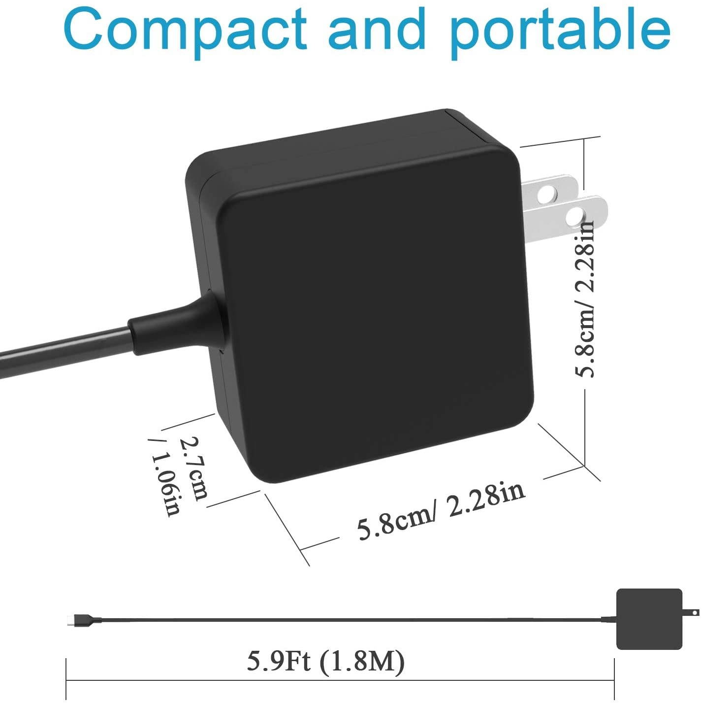 Zoravson 45W 2.25A AC USB Type-C Charger Power Supply Adapter Compatible for Lenovo Yoga 910 910-13 910-13IKB 910-131KB Glass Yoga 5 Pro Type-C 80VF 80VG Laptop USB-C Type-C Power Supply Adapter Cord