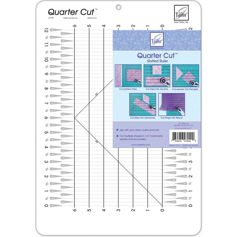 June Tailor Quarter Cut Slotted Ruler-11-1/4"X16"