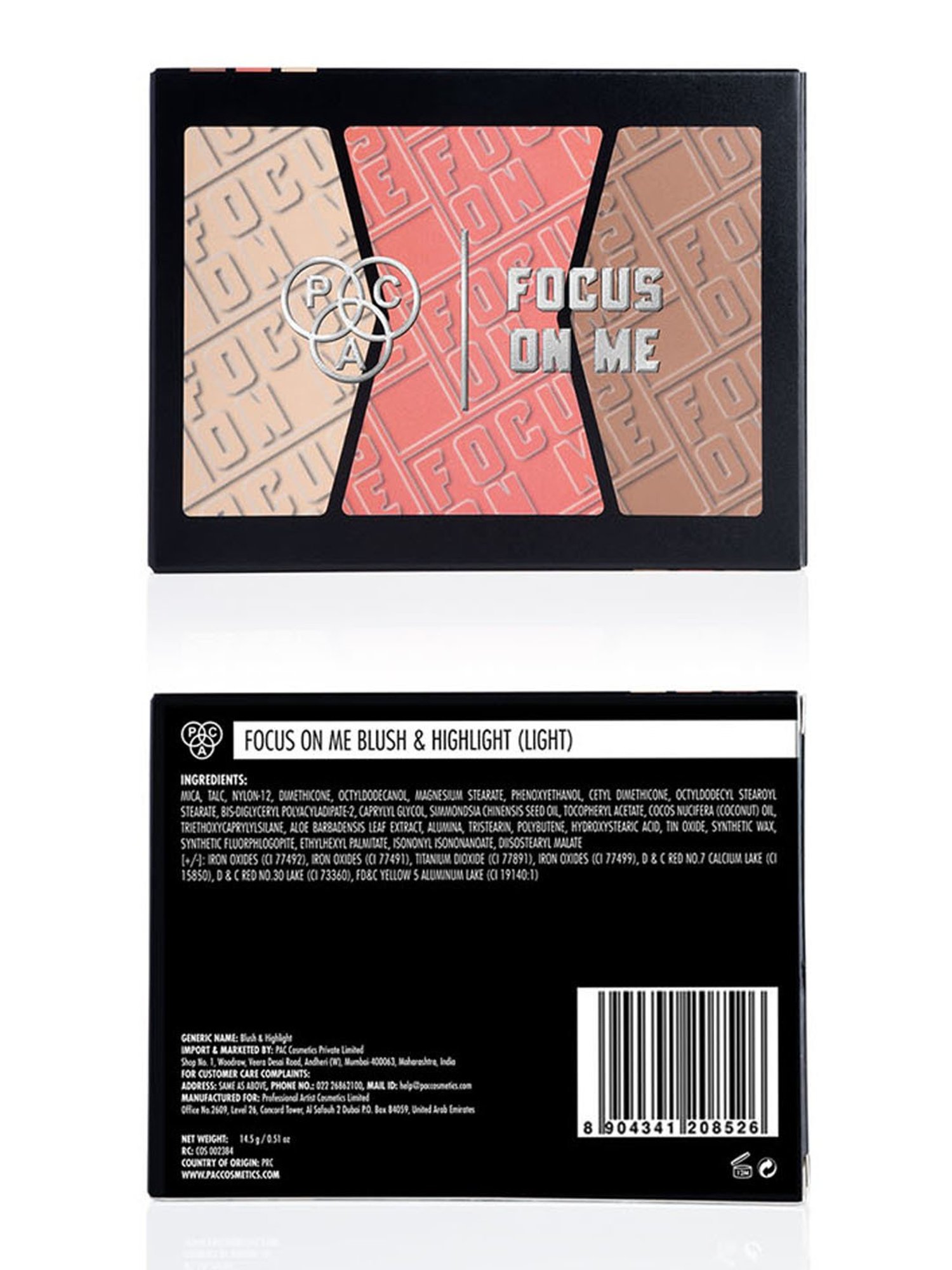 PAC Focus On Me Blush and Highlight Light - 14.5 gm