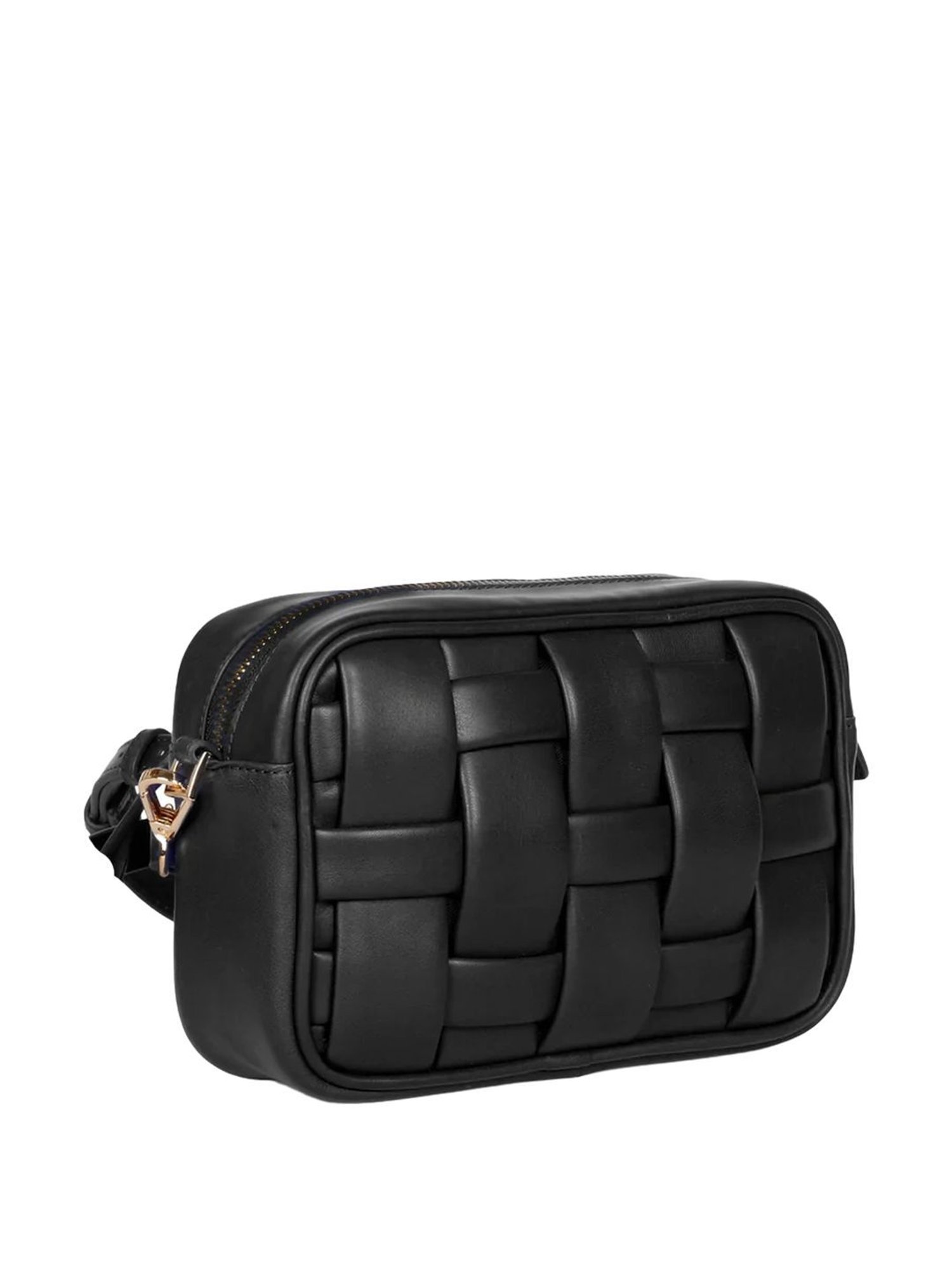 Saint G Black Textured Medium Sling Handbag