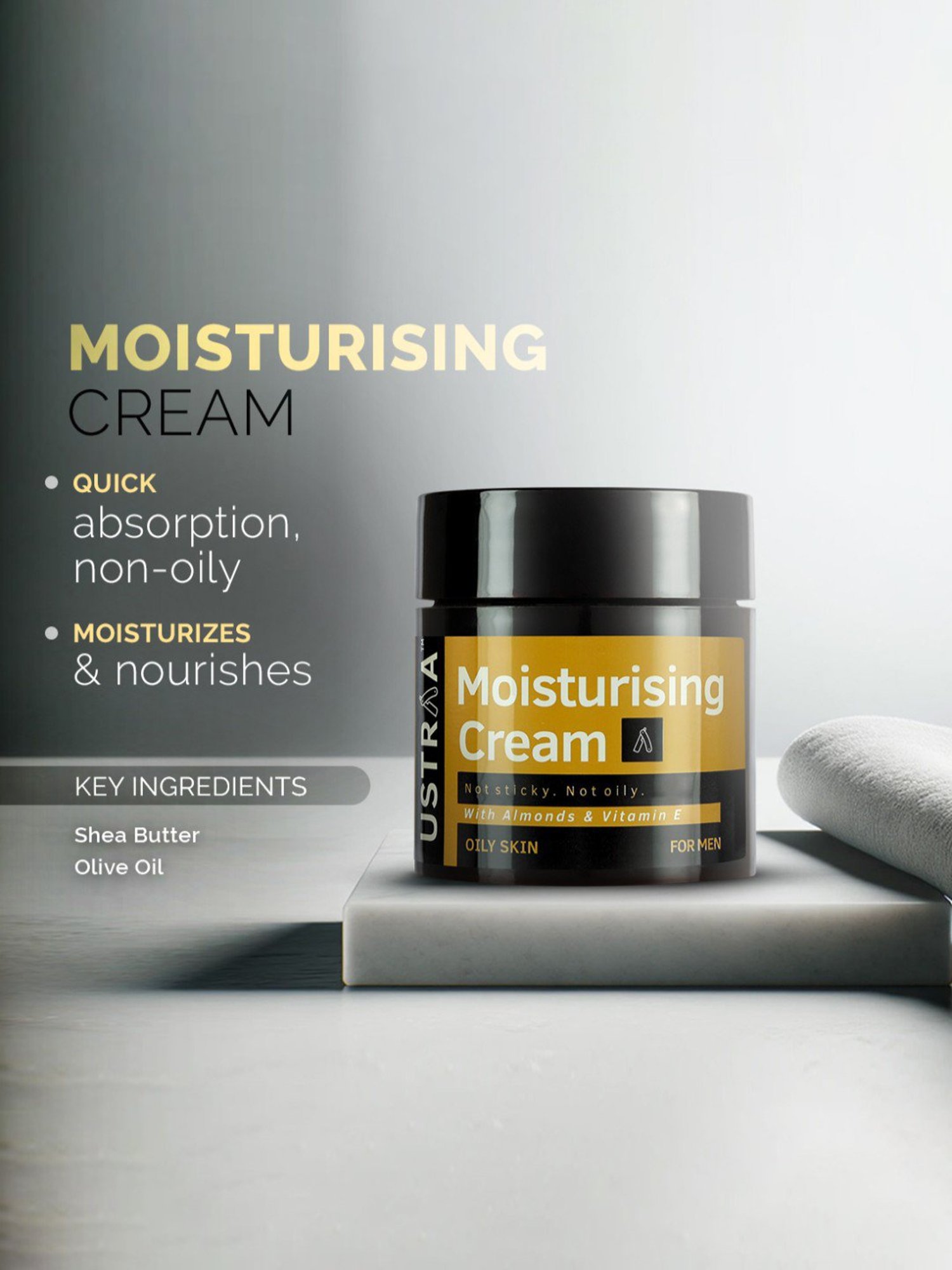 Ustraa Skin Brightening & Deep Cleanse Foaming Face Wash & Moisturising Cream Combo