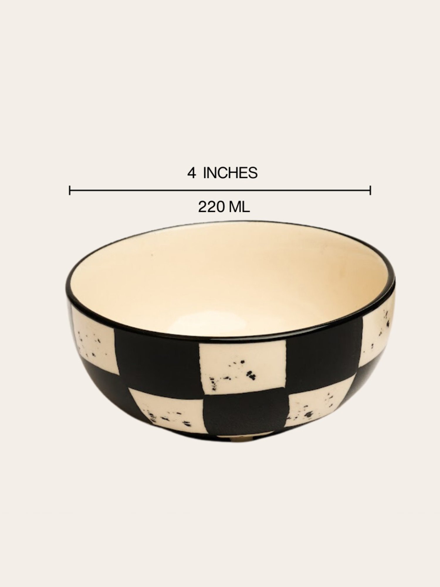 BlackCarrot Black & White Ceramic Dip Bowls Set of 2