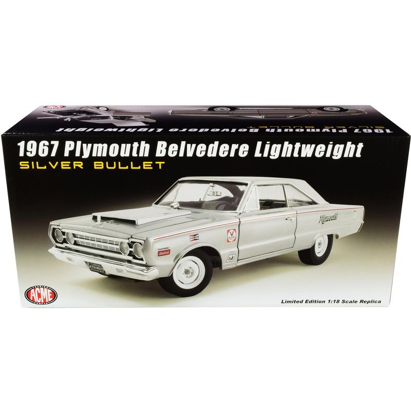 1967 Plymouth Belvedere Lightweight "Silver Bullet" Limited Edition to 564 pieces Worldwide 1/18 Diecast Model Car by ACME