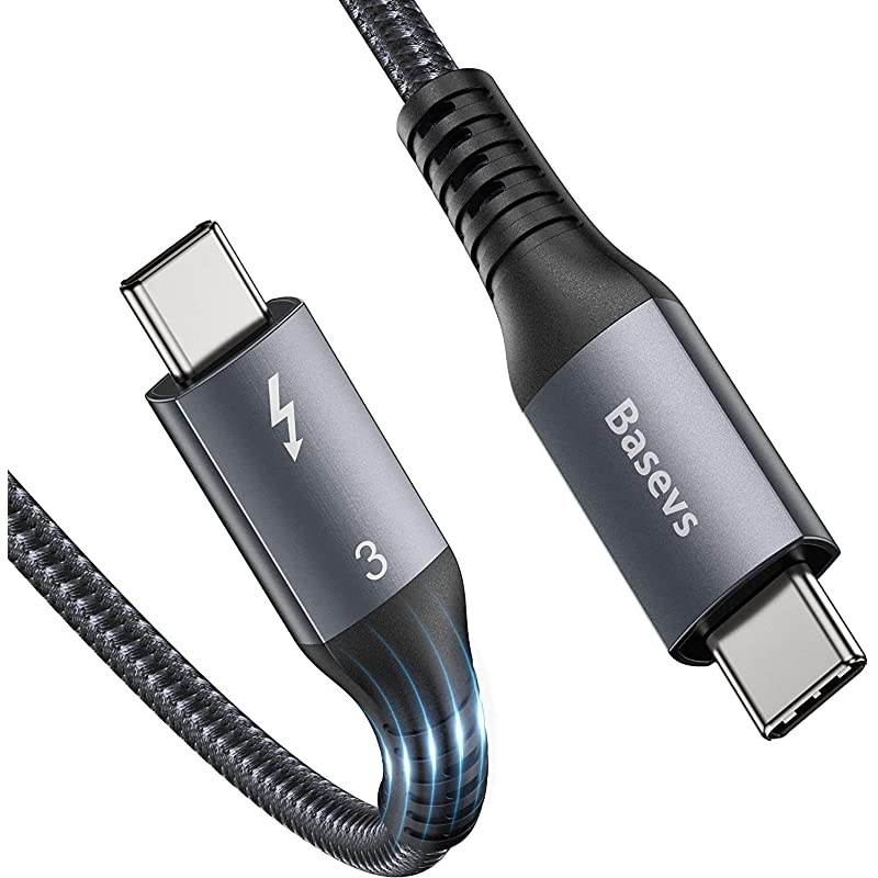 Thunderbolt 3 Cable 33Ft1M40Gbps  TB 3 USB 40 Cable 20V5A 100W Supports 1x 5K 60hz or Double 4K 60hz Monitor External SSD eGpu USBC Docking Station