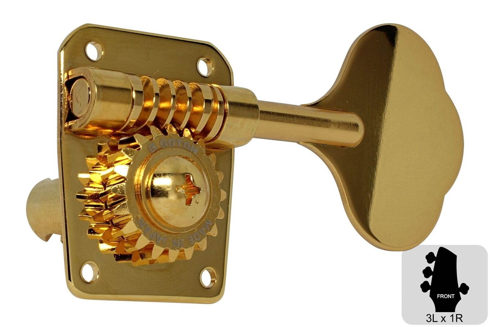 GOTOH GB10 Bass Tuning Machines Tuners - Open Gear - 3L x 1R - Gold