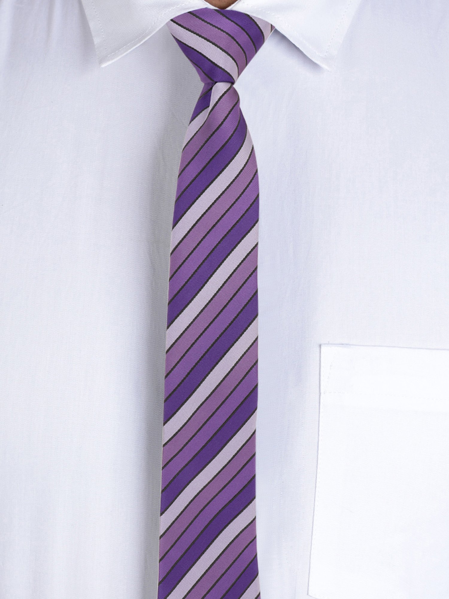 Alvaro Castagnino Striped Purple & Black Necktie