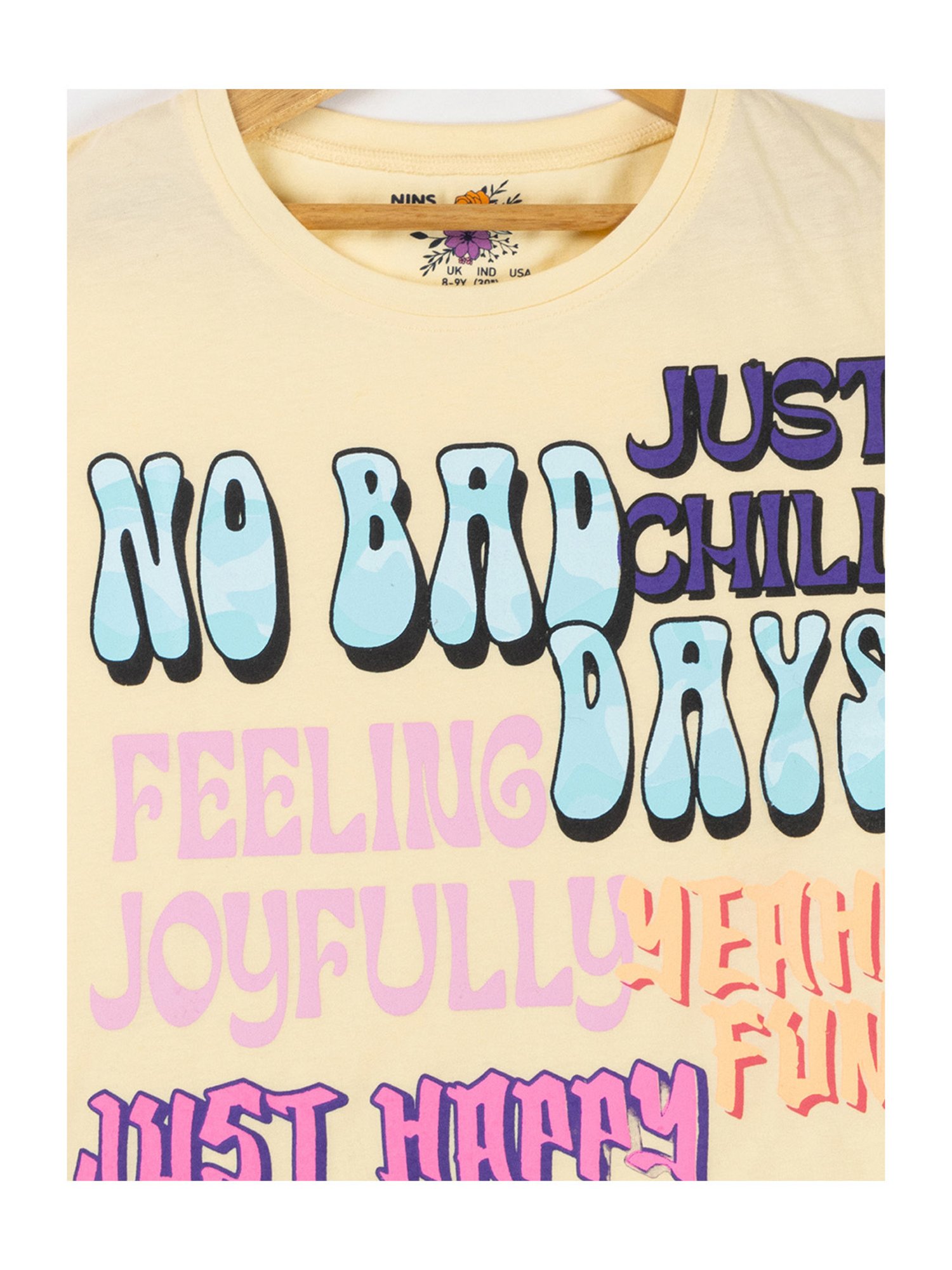 NINS MODA Kids Light Beige Graphic Print Top