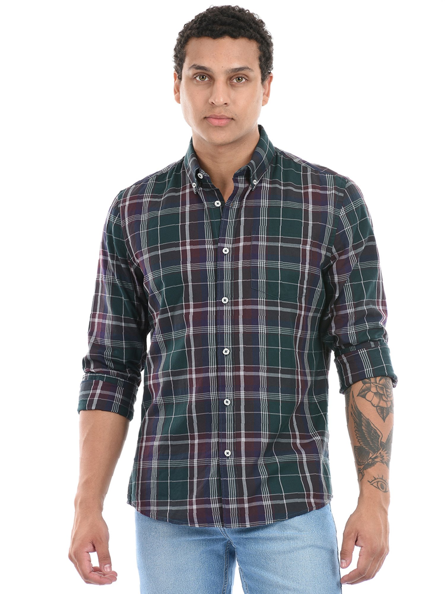 London Fog Multicolor Regular Fit Check Shirt
