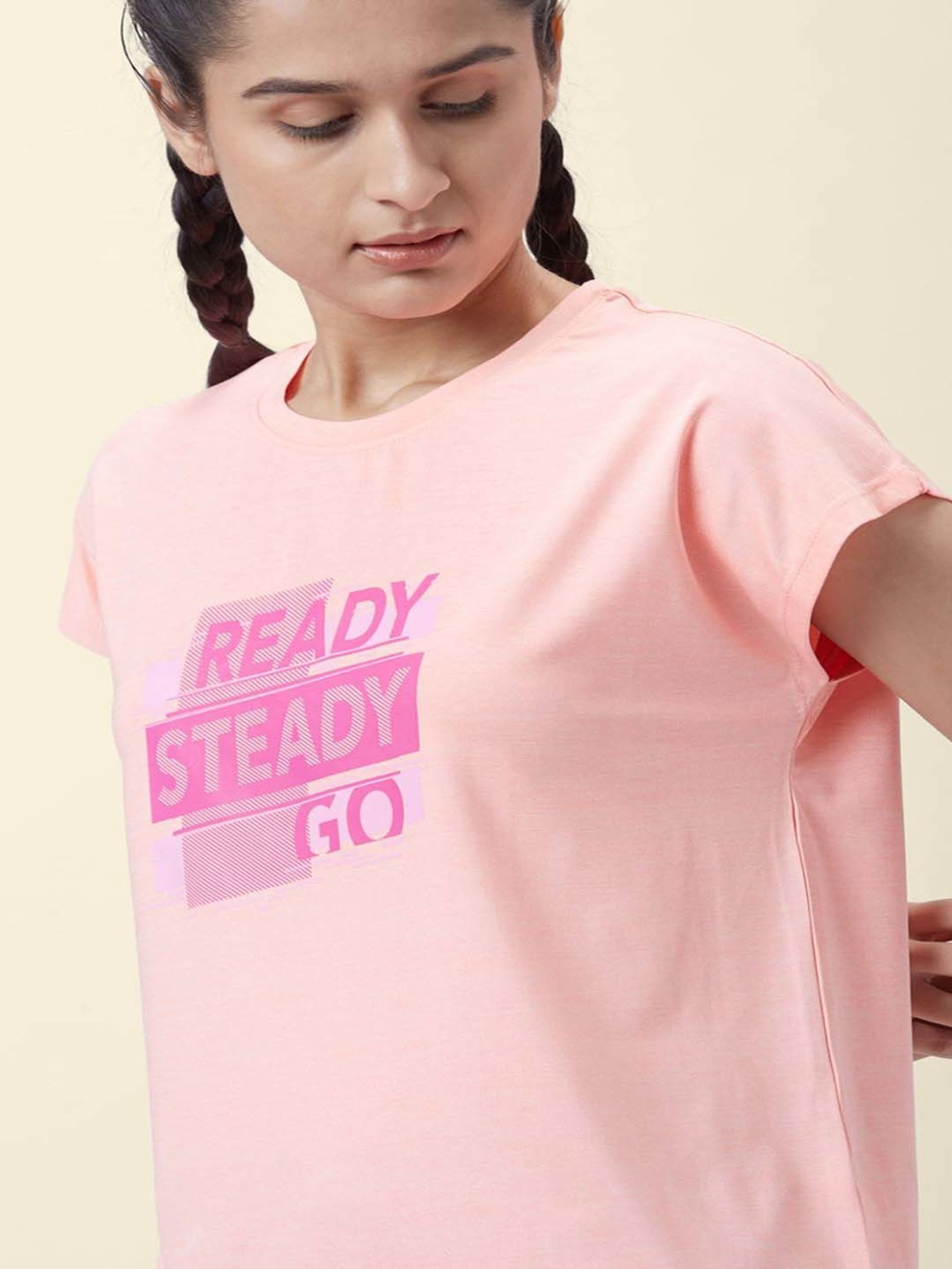 Ajile by Pantaloons Pink Graphic Print Sports Top