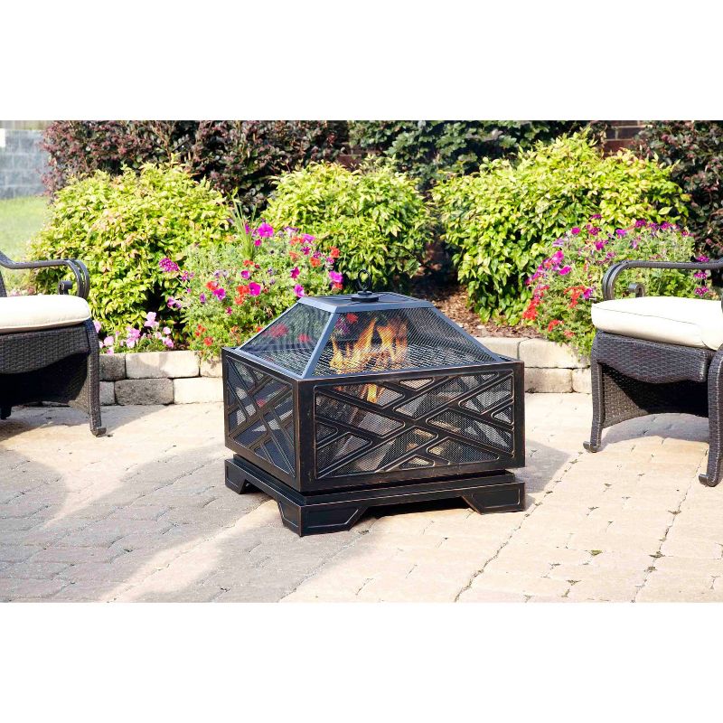 Pleasant Hearth Martin 26" Square Deep Bowl Fire Pit