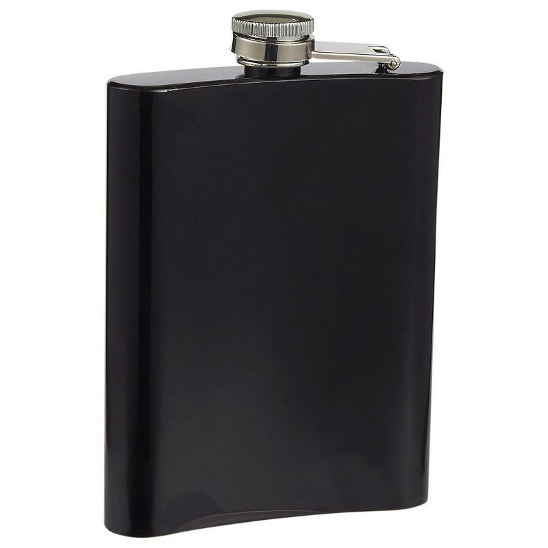 Blue Panda Mr. and Mrs. 8oz Stainless Steel Flasks for Liquor, Pocket Hip Flask with Funnel, Ideal Wedding Gifts for Bride and Groom, Black & Pink