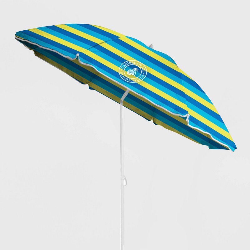 Caribbean Joe Outdoor Beach Stick Umbrella - Blue/ Yellow