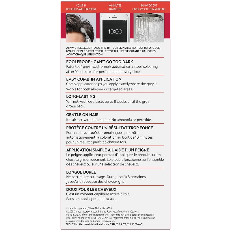 Just For Men Comb-In Applicator Rich Black Shade - A65 - 1.2oz