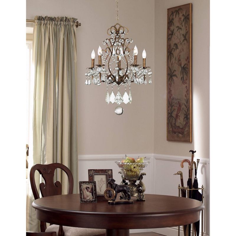 Vienna Full Spectrum Bronze Chandelier 19 1/2" Wide Crystal Beaded 5-Light Fixture for Dining Room House Foyer Kitchen Entryway