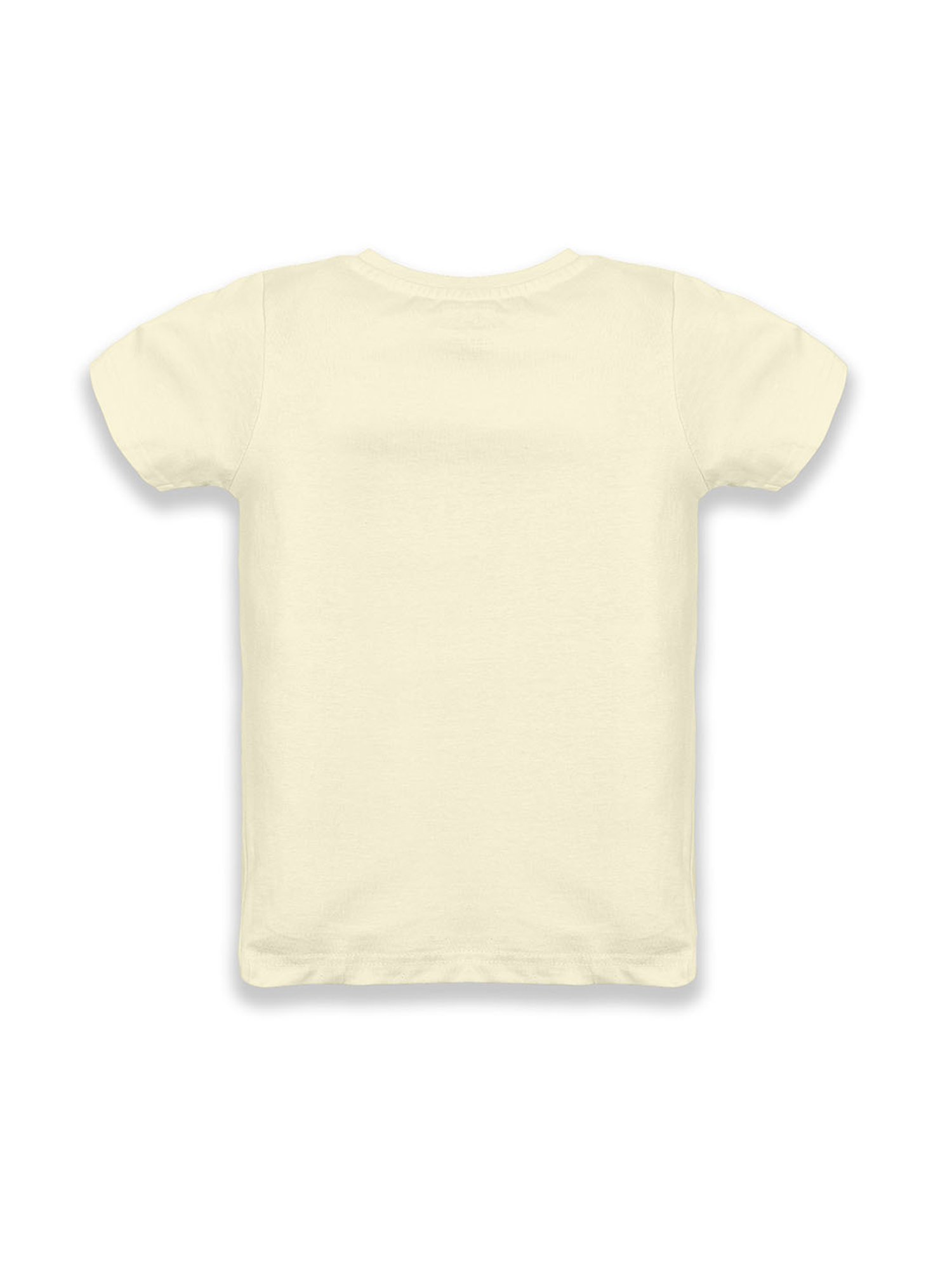 Kiddopanti Kids Cream Solid T-Shirt