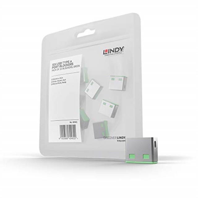 lindy usb port blocker  pack of 10  green 40461