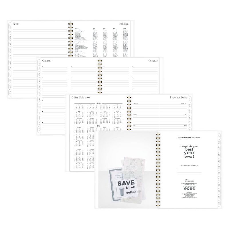 2021 Planner 8.875" x 11" Zen Clear Poly Garden Purple - Cambridge