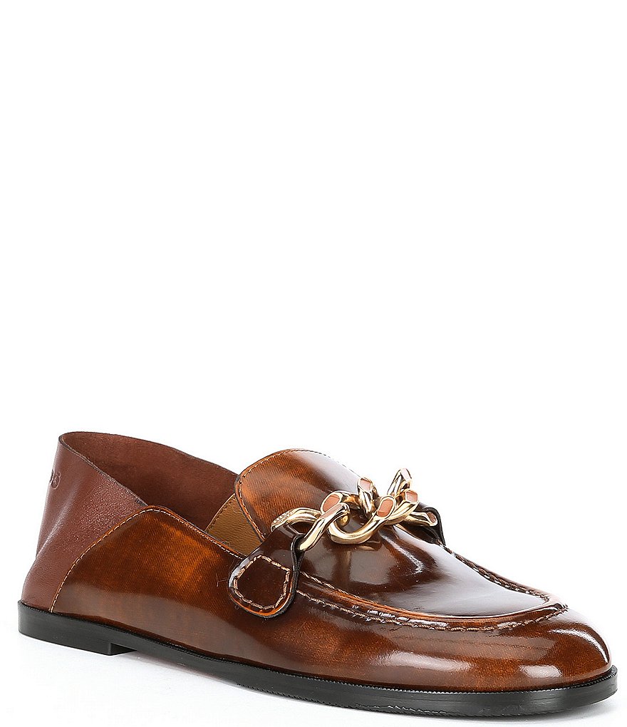 See by Chloe Mahe Leather Chain Detail Loafers