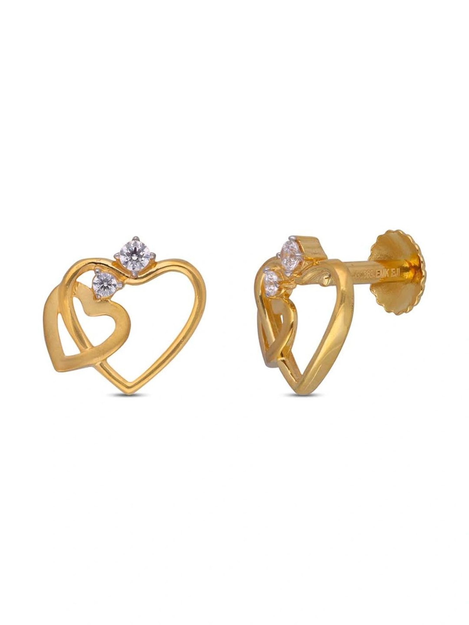 CKC Eternal Love: Heart-Shaped Gold Earstuds