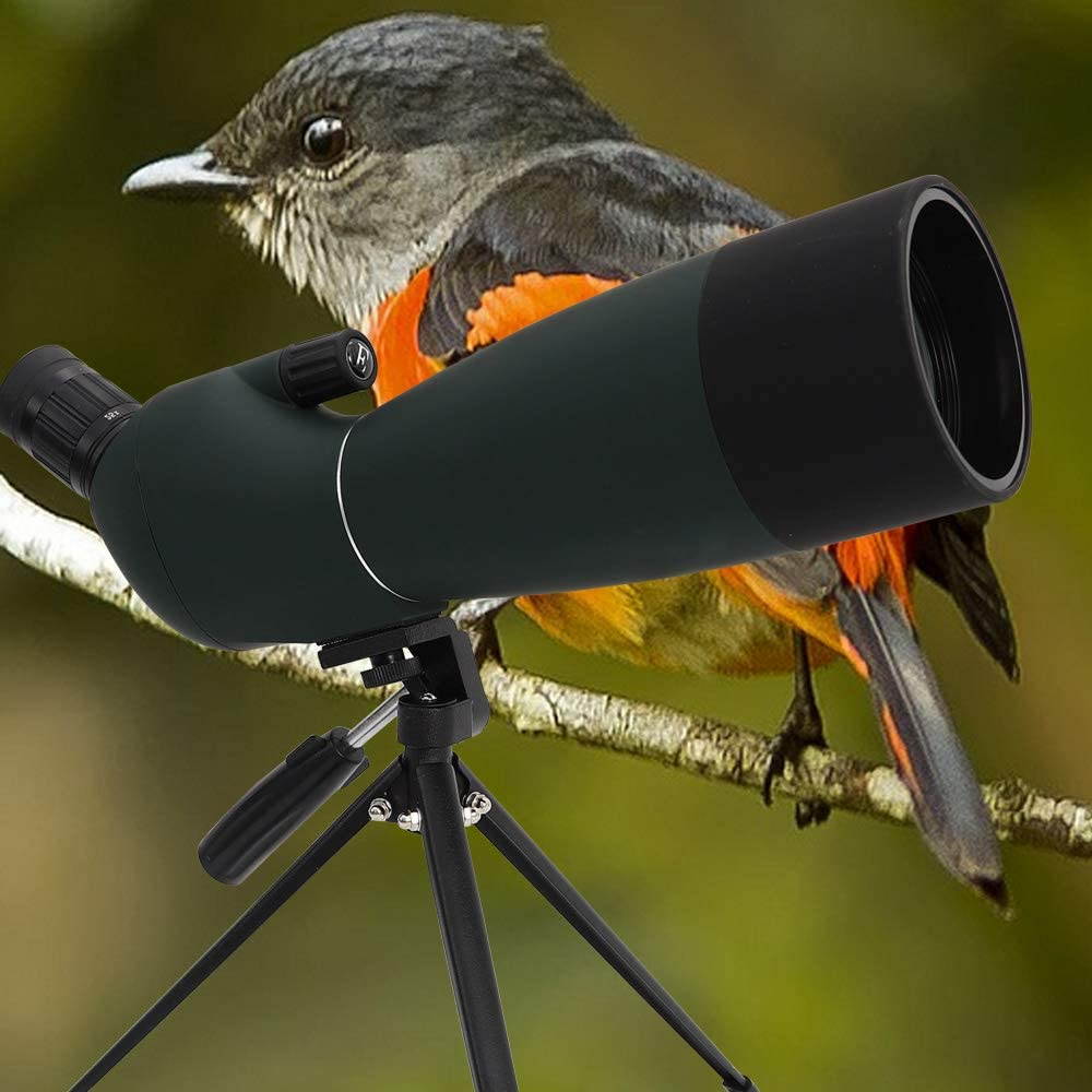 LOYALHEARTDY Aluminum Tripod Black Spotting Telescope, Anti-fog and Waterproof, Suitable for Outdoor Bird/Star Watching 25-75X70