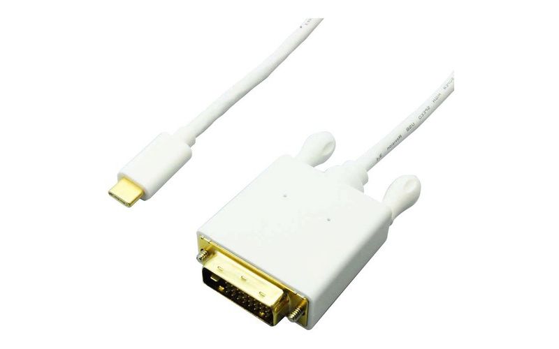 4XEM USB-C to DVI Cable - 6FT- White - 6 ft DVI/USB Video Cable for Video Device, Monitor, Projector, TV - First End: 1 x Type C Male USB