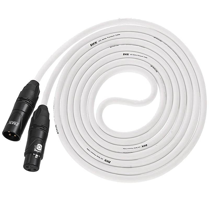 100 Feet XLR Microphone Cable Balanced Male to Female 3 Pin Mic Cord for Powered Speakers Audio Interface Professional Pro Audio Performance and Recording Devices White