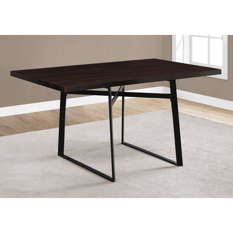 Dining Table - Cappuccino, Black Metal - EveryRoom