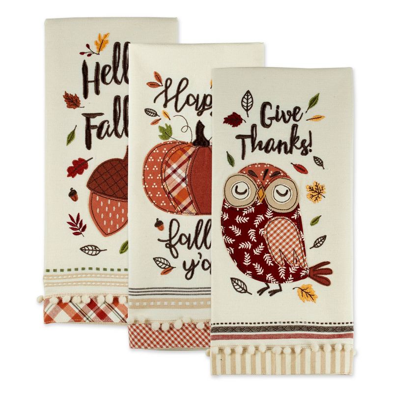 Swedish Dish Cloth 7.75" Thanksgiving Fall Set / 4 Dishcloth Kitchen Clean Up  -  Dish Cloth