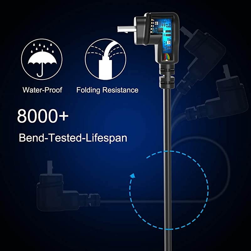 30 FT Blink XT XT2 Charger Cable with Wall Adapter (2 Pack),Charger Brick and 90 Degree Right Angled Micro USB End Charging Cord,Outdoor Waterproof Power Supply for Blink XT/Blink XT2 Camera